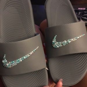 Bedazzled Nike Slides